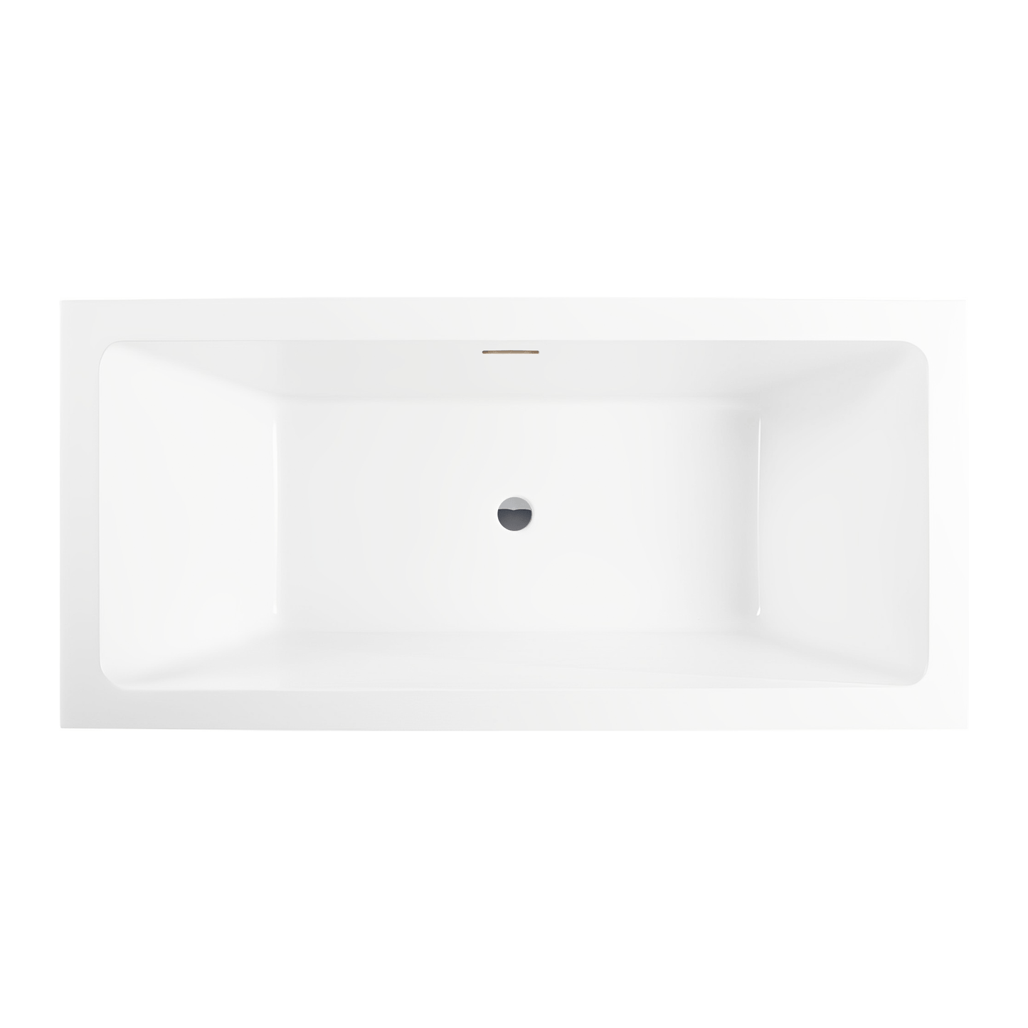 Vanity Art VA6817-L-PC 67 Inch Freestanding White Acrylic Bathtub with Overflow And Pop-Up Drain - Vanity Art VA6817-L-PC