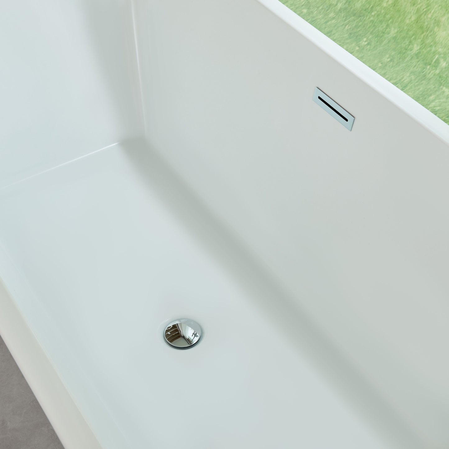 Vanity Art VA6820 67 Inch Freestanding White Acrylic Bathtub with Overflow And Pop-Up Drain - Vanity Art VA6820