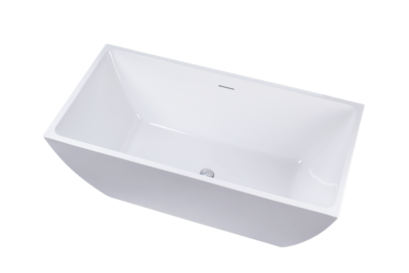 Vanity Art VA6821-SPC 59 Inch Freestanding White Acrylic Bathtub with Overflow And Pop-Up Drain - Vanity Art VA6821-SPC