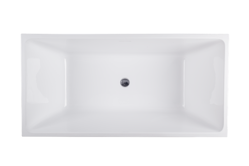 Vanity Art VA6821-SPC 59 Inch Freestanding White Acrylic Bathtub with Overflow And Pop-Up Drain - Vanity Art VA6821-SPC