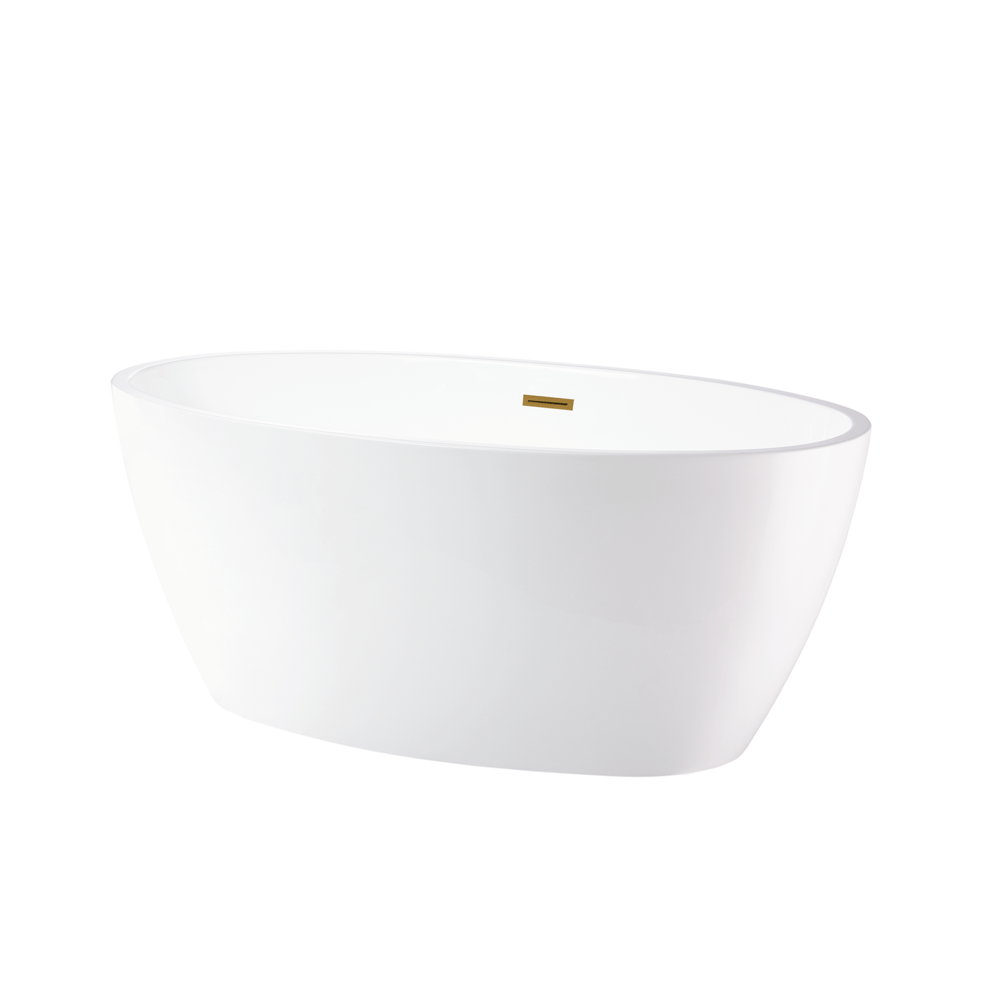Vanity Art VA6834-STG 55 Inch Freestanding White Acrylic Bathtub with Overflow And Pop-Up Drain - Vanity Art VA6834-STG