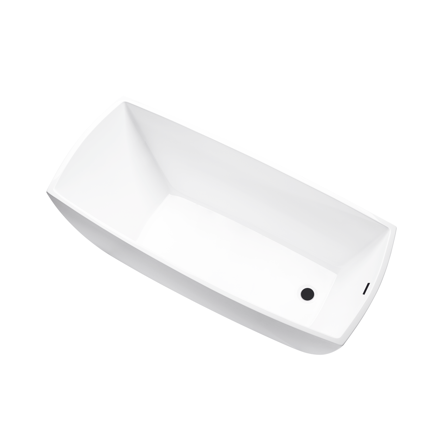 Vanity Art VA6841-ORB 67 Inch Freestanding White Acrylic Bathtub with Overflow And Pop-Up Drain - Vanity Art VA6841-ORB