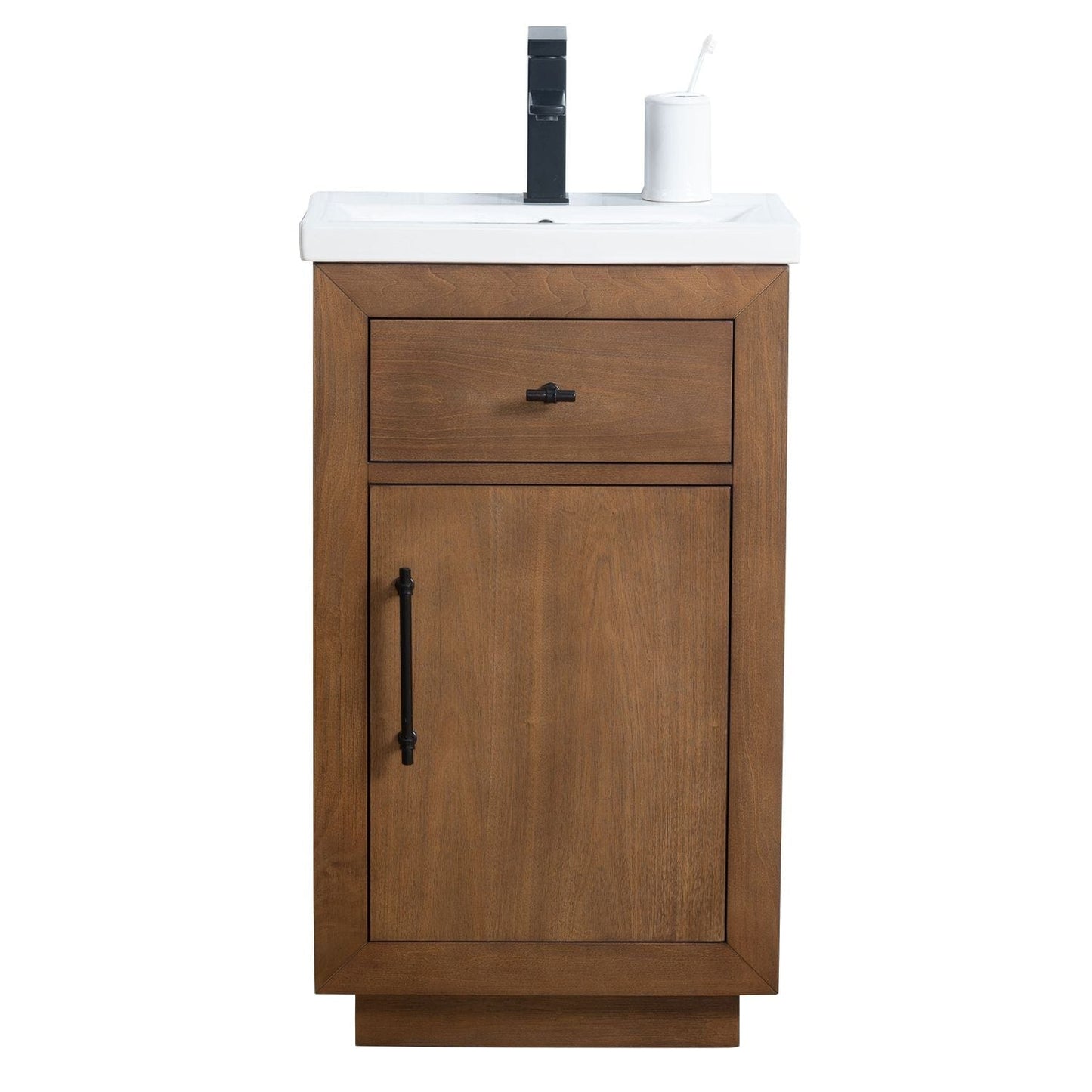 Vanity Art VA7020-T 20 Inch Single Sink Bathroom Vanity in Tan with Marble Countertop - Vanity Art VA7020-T