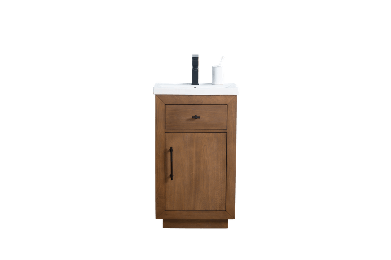 Vanity Art VA7020-T 20 Inch Single Sink Bathroom Vanity in Tan with Marble Countertop - Vanity Art VA7020-T
