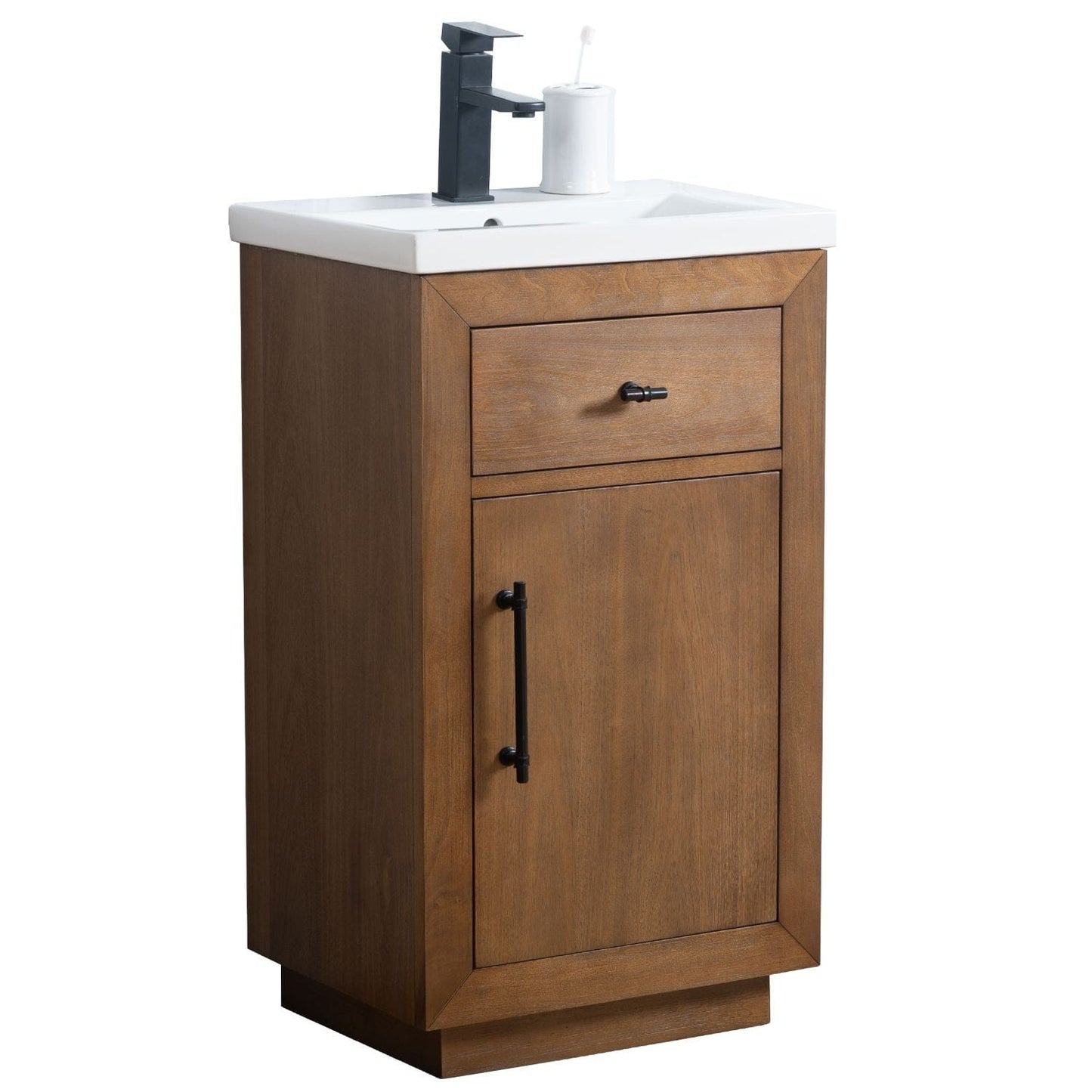 Vanity Art VA7020-T 20 Inch Single Sink Bathroom Vanity in Tan with Marble Countertop - Vanity Art VA7020-T