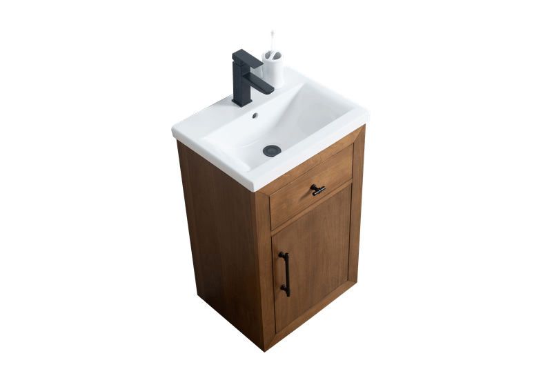 Vanity Art VA7020-T 20 Inch Single Sink Bathroom Vanity in Tan with Marble Countertop - Vanity Art VA7020-T