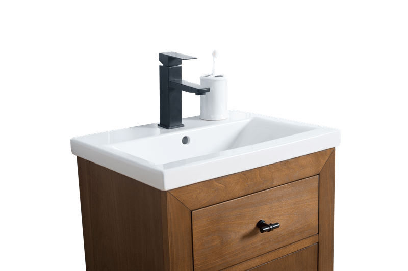 Vanity Art VA7020-T 20 Inch Single Sink Bathroom Vanity in Tan with Marble Countertop - Vanity Art VA7020-T