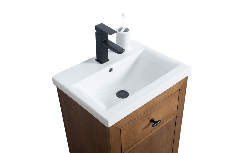 Vanity Art VA7020-T 20 Inch Single Sink Bathroom Vanity in Tan with Marble Countertop - Vanity Art VA7020-T