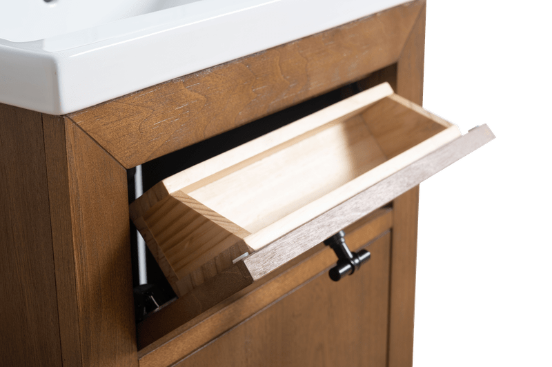 Vanity Art VA7020-T 20 Inch Single Sink Bathroom Vanity in Tan with Marble Countertop - Vanity Art VA7020-T