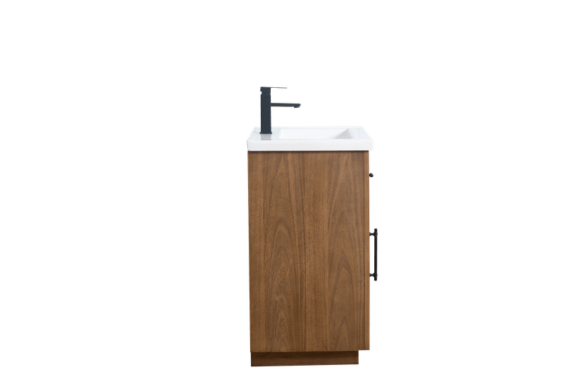 Vanity Art VA7024-T 24 Inch Single Sink Bathroom Vanity in Tan with Marble Countertop - Vanity Art VA7024-T