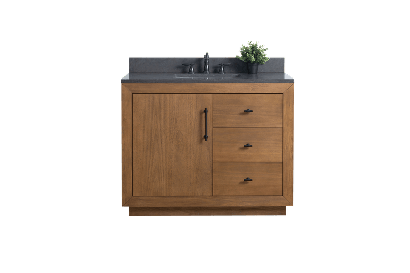 Vanity Art VA7042-T-BT 42 Inch Single Sink Bathroom Vanity in Tan with Limestone Top - Vanity Art VA7042-T-BT