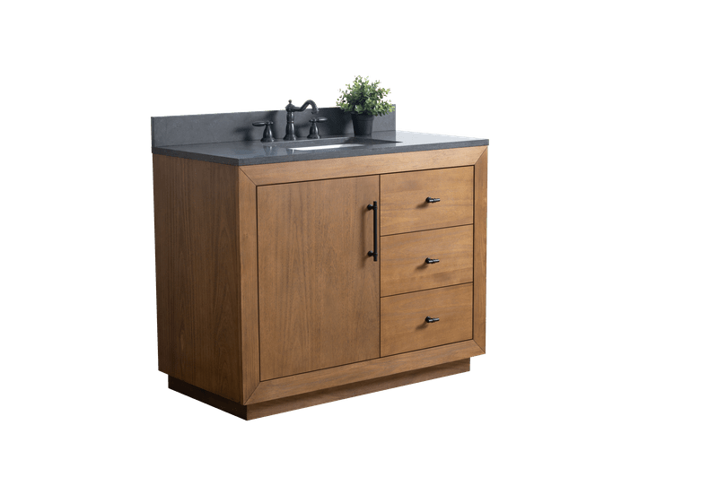 Vanity Art VA7042-T-BT 42 Inch Single Sink Bathroom Vanity in Tan with Limestone Top - Vanity Art VA7042-T-BT