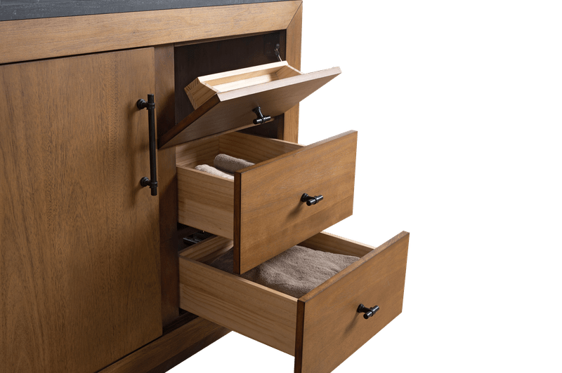 Vanity Art VA7042-T-BT 42 Inch Single Sink Bathroom Vanity in Tan with Limestone Top - Vanity Art VA7042-T-BT