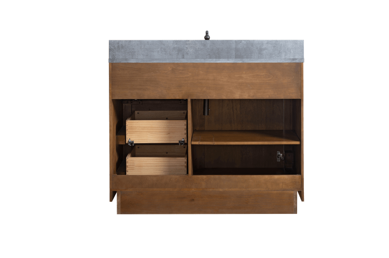 Vanity Art VA7042-T-BT 42 Inch Single Sink Bathroom Vanity in Tan with Limestone Top - Vanity Art VA7042-T-BT