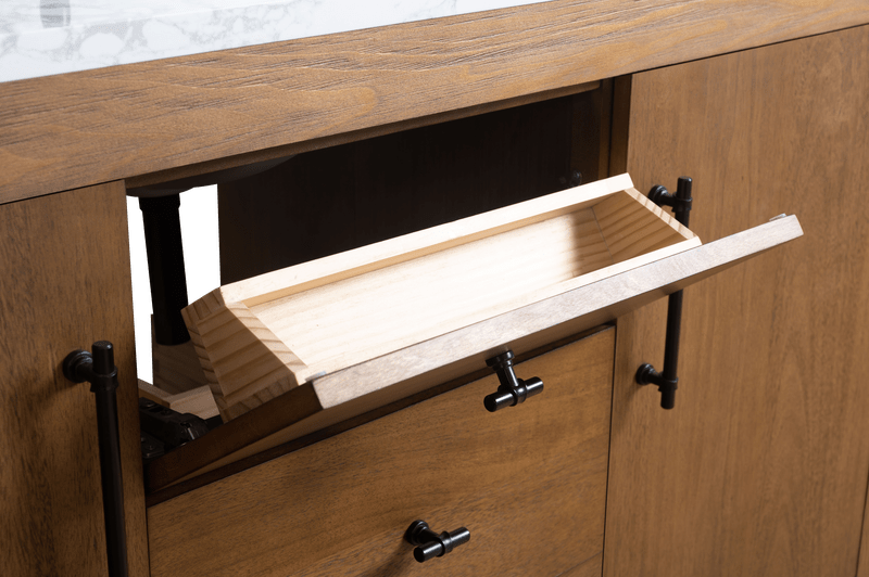 Vanity Art VA7060-ST-ET 60 Inch Single Sink Bathroom Vanity in Tan with Marble Countertop - Vanity Art VA7060-ST-ET