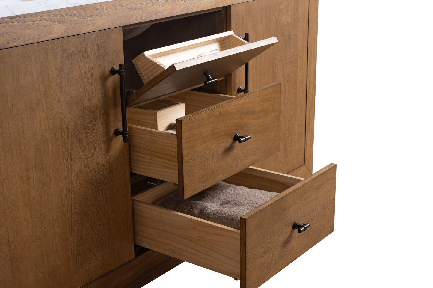 Vanity Art VA7060-ST-ET 60 Inch Single Sink Bathroom Vanity in Tan with Marble Countertop - Vanity Art VA7060-ST-ET