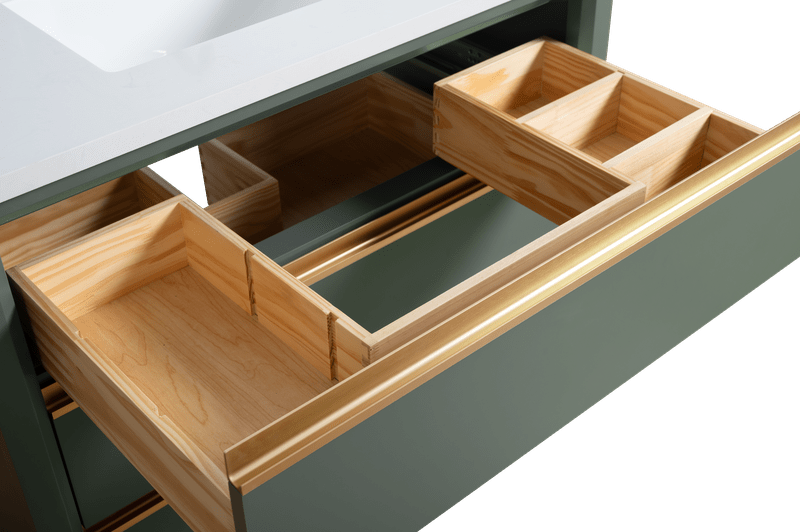 Vanity Art VA8036-VG 36 Inch Single Sink Bathroom Vanity in Vintage Green with Marble Countertop - Vanity Art VA8036-VG