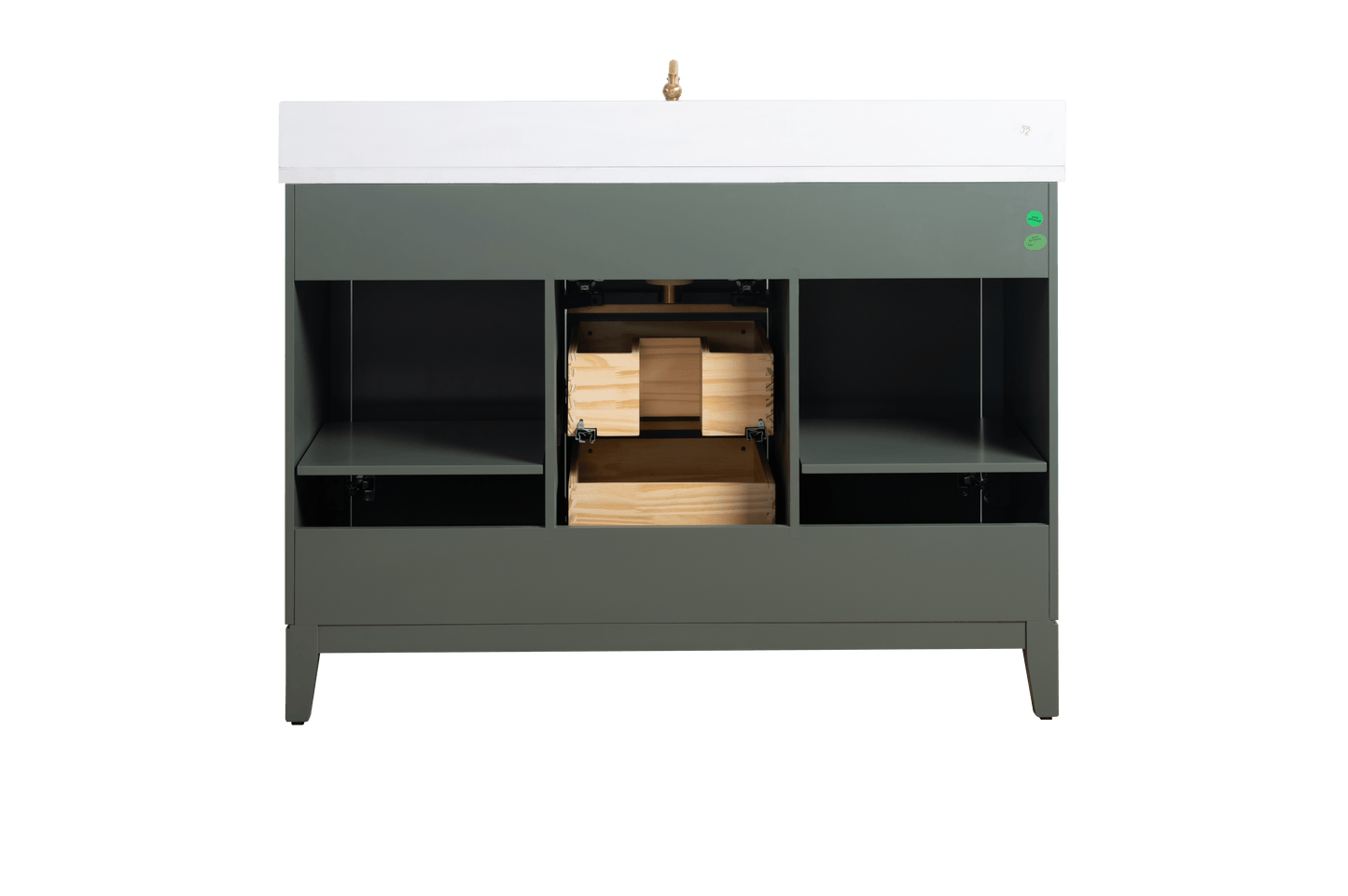Vanity Art VA8048-VG 48 Inch Single Sink Bathroom Vanity in Vintage Green with Marble Countertop - Vanity Art VA8048-VG
