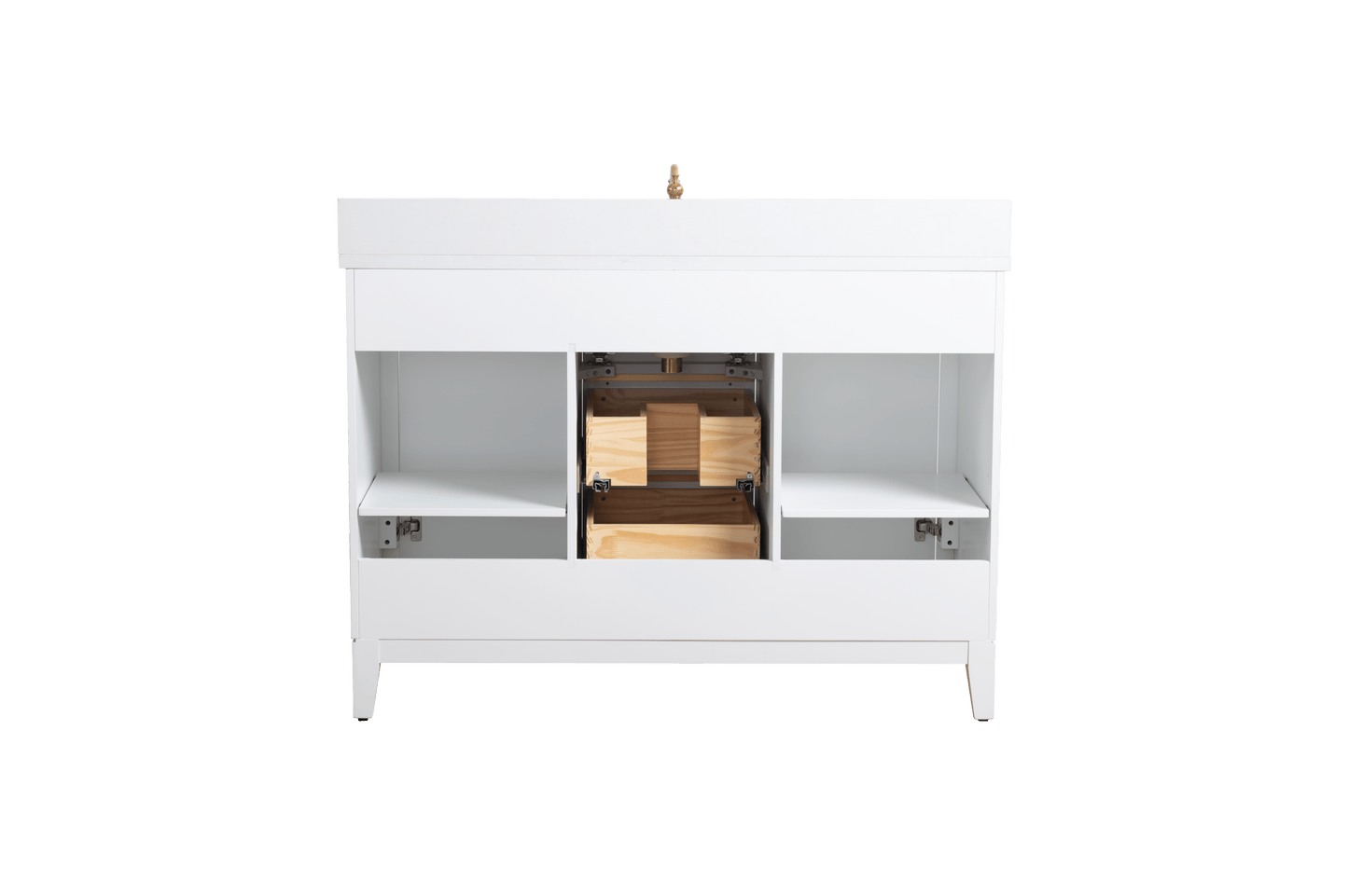 Vanity Art VA8048-W 48 Inch Single Sink Bathroom Vanity in White with Marble Countertop - Vanity Art VA8048-W