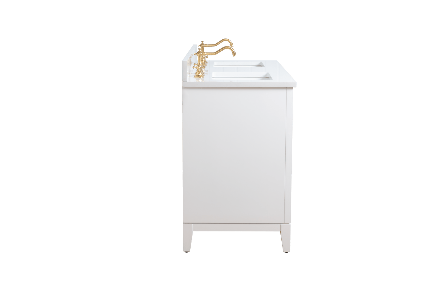 Vanity Art VA8060-DW 60 Inch Double Sink Bathroom Vanity in White with Marble Countertop - Vanity Art VA8060-DW