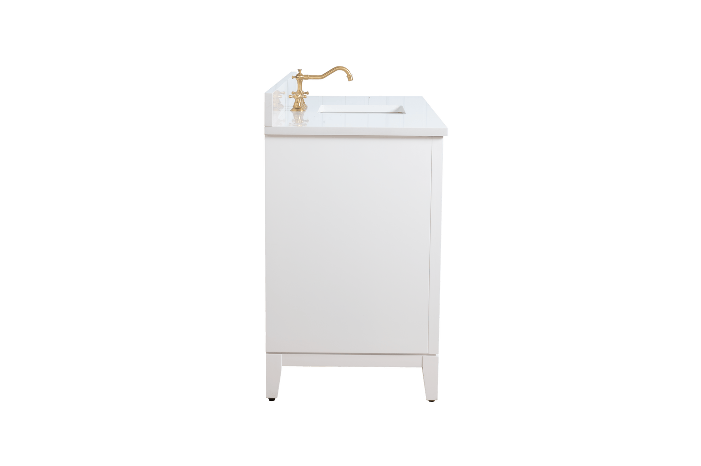 Vanity Art VA8060-SW 60 Inch Single Sink Bathroom Vanity in White with Marble Countertop - Vanity Art VA8060-SW