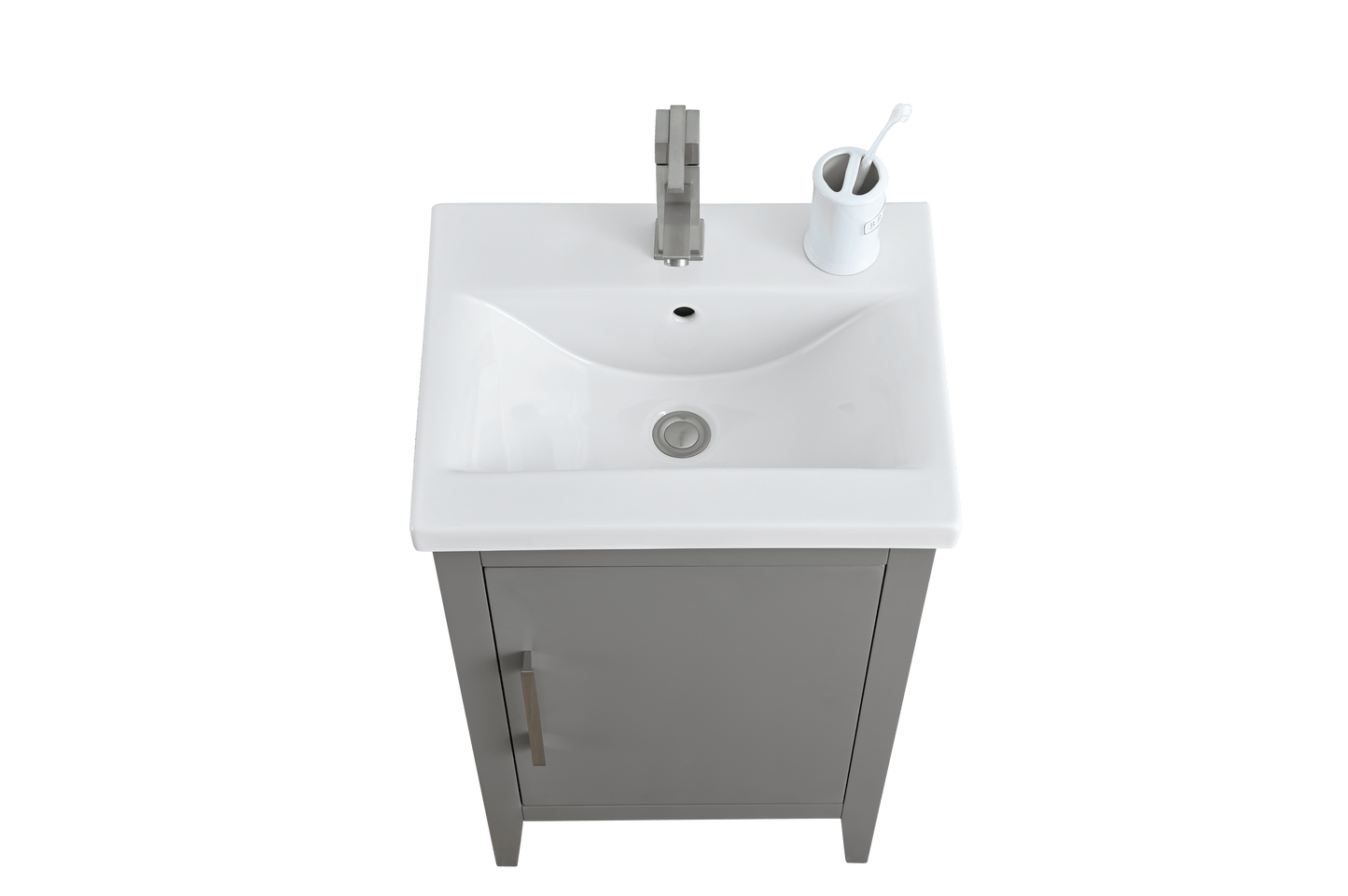 Vanity Art VA9020-G 20 Inch Single Sink Bathroom Vanity in Cashmere Gray with Ceramic Top - Vanity Art VA9020-G