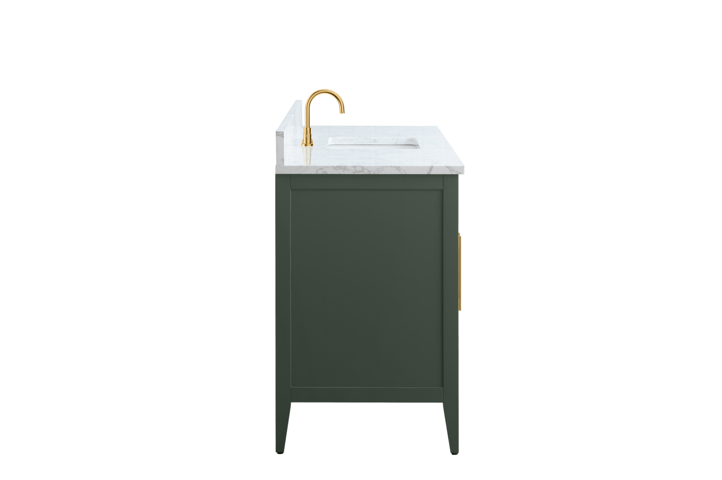 Vanity Art VA9060-SVG 60 Inch Single Sink Bathroom Vanity in Vintage Green with Marble Countertop - Vanity Art VA9060-SVG