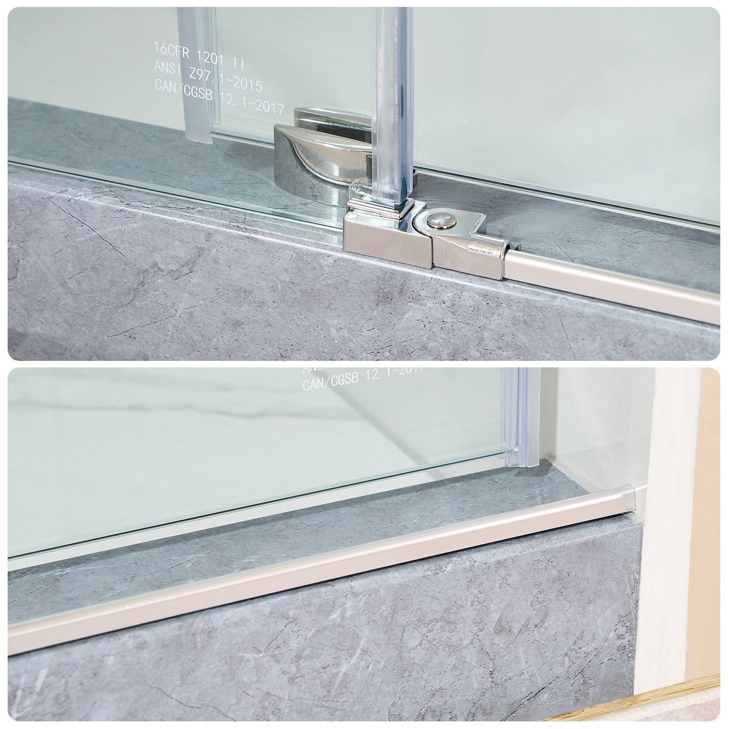 Vanity Art VASSD6076CH-SOFT Chrome Soft-Close 60 Inch x 76 Inch Frameless Single-Sliding Shower Door with Explosion-Proof Clear Glass - Vanity Art VASSD6076CH-SOFT