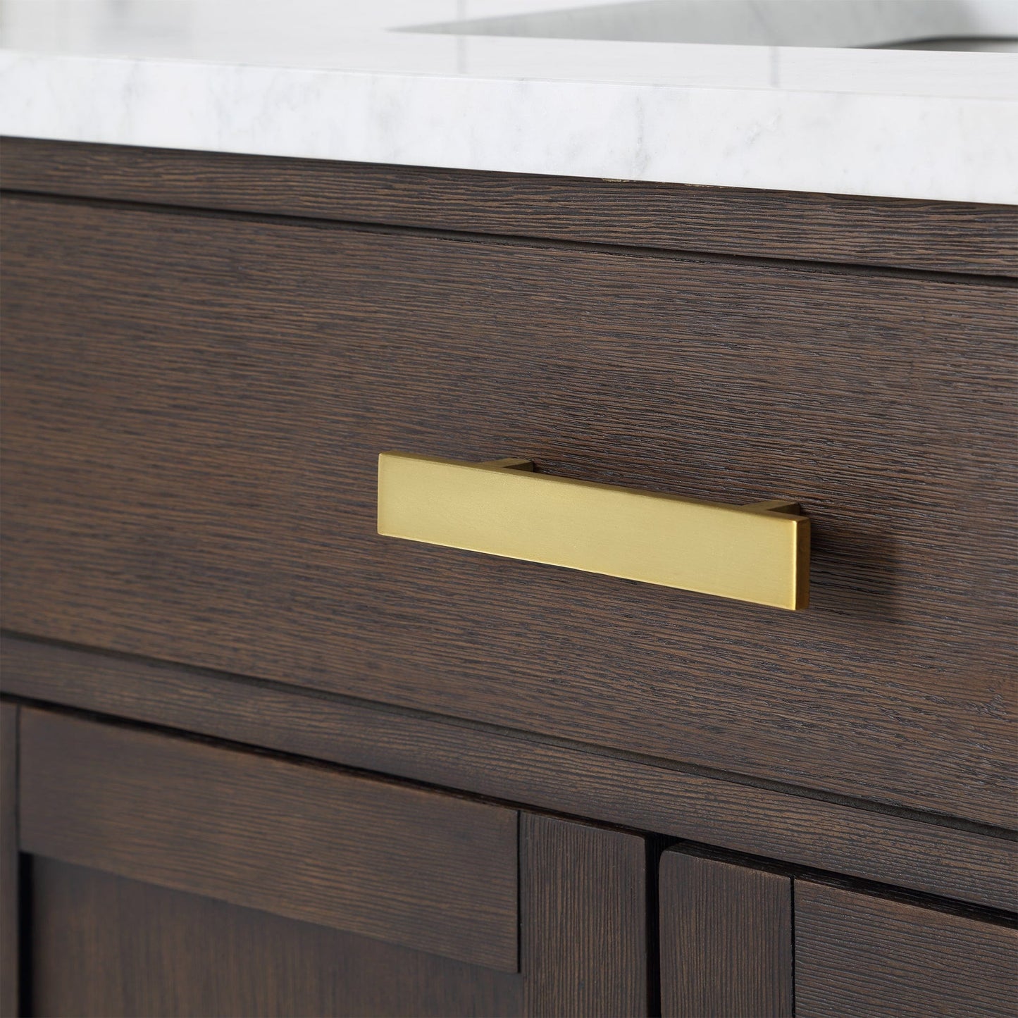 Water Creation CH72CW06BK-R21000000 CHESTNUT 72"W x 34.2"H Brown Oak Double-Sink Vanity with Carrara White Marble Countertop + Mirrors
