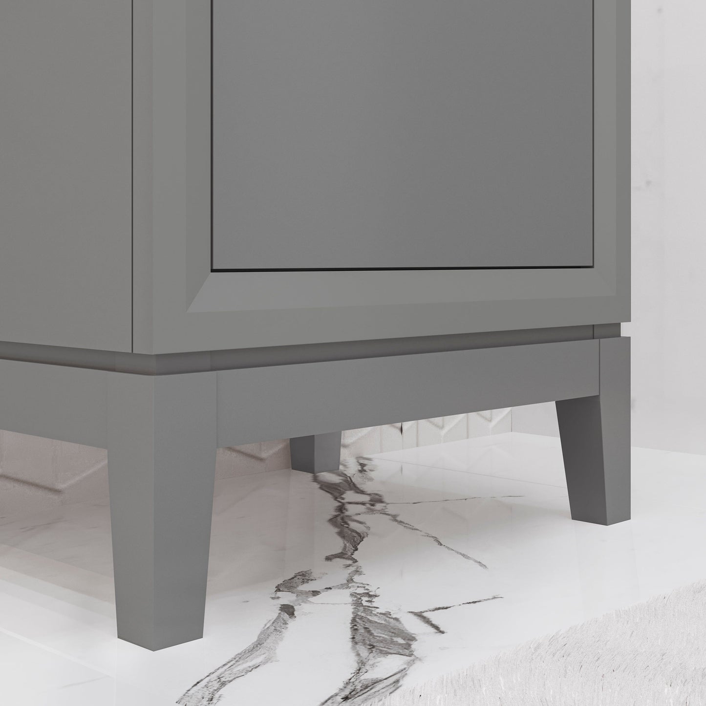 Water Creation EA20CR01CG-000NH0101 ELSA 20.5"W x 34"H Cashmere Gray Integrated Ceramic Sink Vanity + Modern Single Faucet