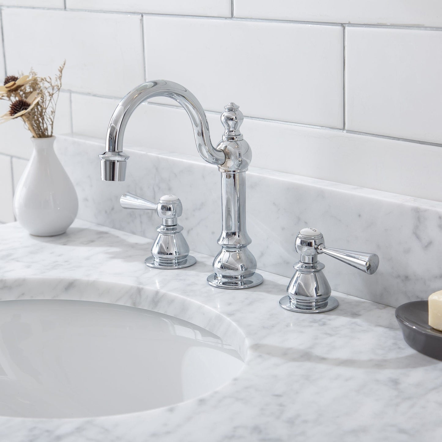 Water Creation EB30D-0112 EMBASSY 30"W x 34"H Single Washstand , P-Trap, Countertop with Sink, and F2-0012 Faucet included, in Chrome Finish
