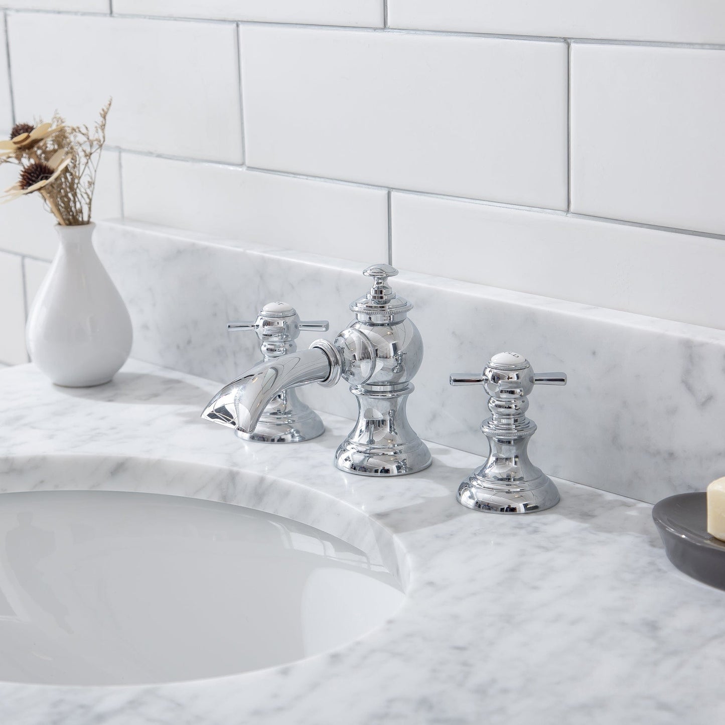 Water Creation EB30D-0113 EMBASSY 30"W x 34"H Single Washstand , P-Trap, Countertop with Sink, and F2-0013 Faucet included, in Chrome Finish
