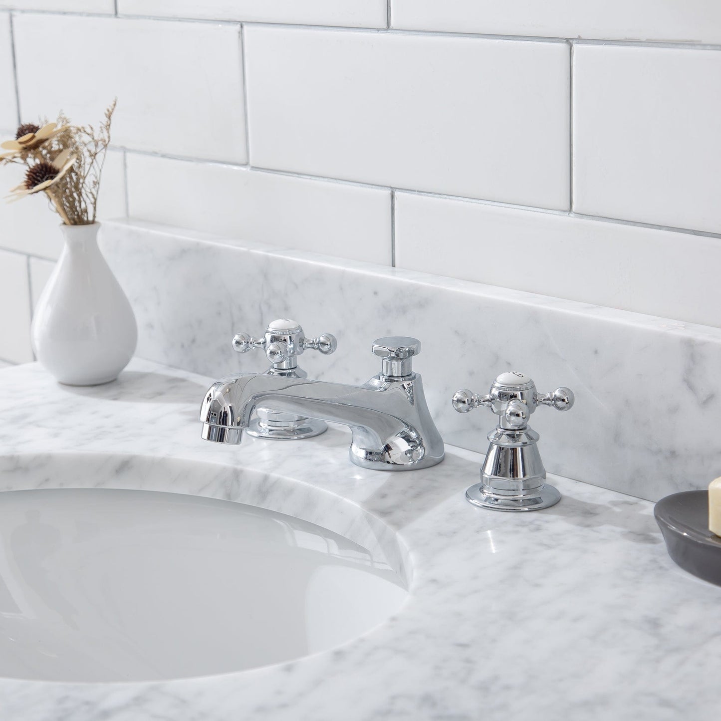 Water Creation EB30E-0109 EMBASSY 30"W x 34"H Single Washstand , P-Trap, Countertop with Sink, F2-0009 Faucet and Mirror included, in Chrome Finish