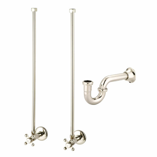 Water Creation EB72B-0500 EMBASSY 72"W x 34"H Double Washstand and P-Trap included, in Polished Nickel Finish