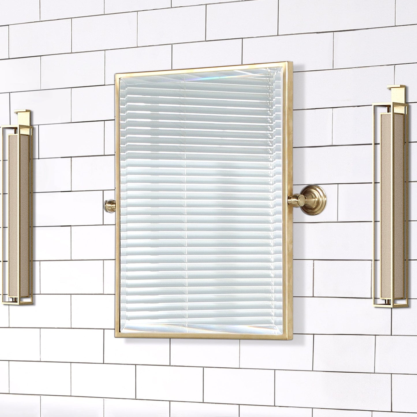 Water Creation EMPIRE-M-1824-06 Metal Retangular Mirror 18" X 24" In Gold Finish