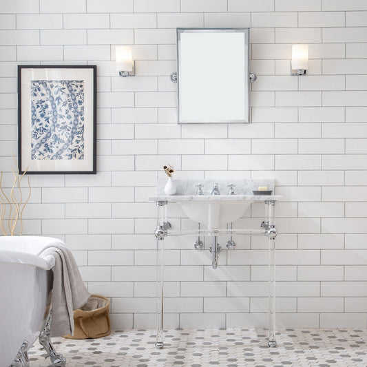 Water Creation EP30C-0100 EMPIRE 30"W x 34"H Single Washstand , P-Trap, and Countertop with Sink included, in Chrome Finish