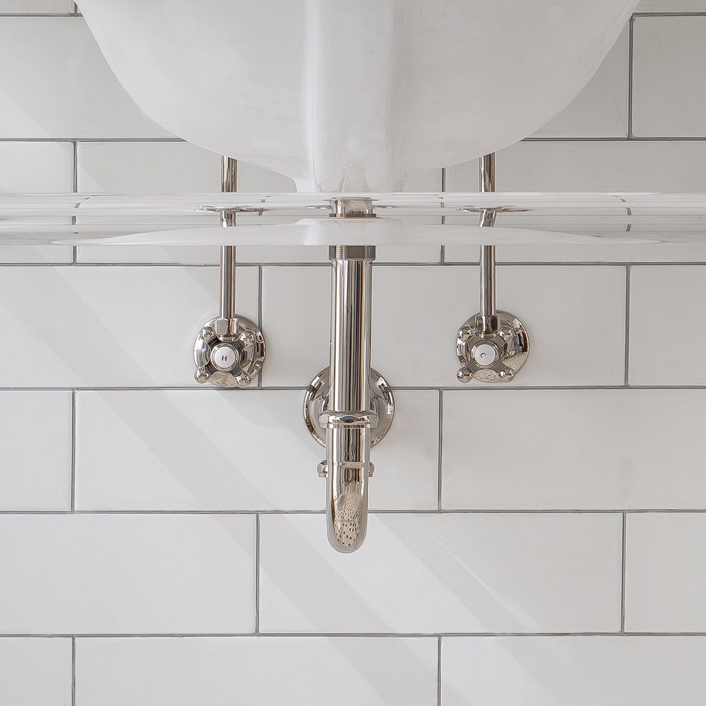 Water Creation EP72D-0513 EMPIRE 72"W x 34"H Double Washstand , P-Trap, Countertop with Sink, and F2-0013 Faucet included, in Polished Nickel Finish