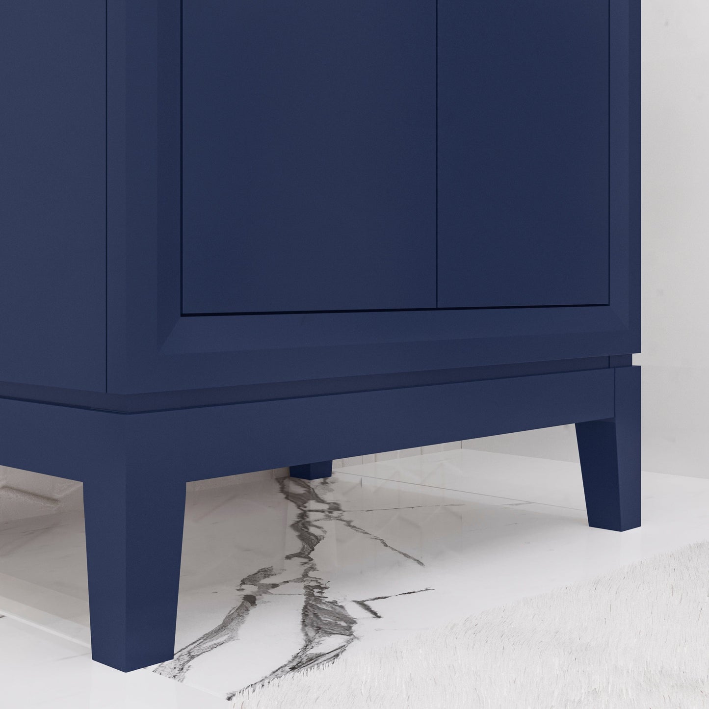 Water Creation ES24CR06MB-000NH0106 ELISE 24.5"W x 34.5"H Monarch Blue Integrated Ceramic Sink Vanity + Modern Single Faucet