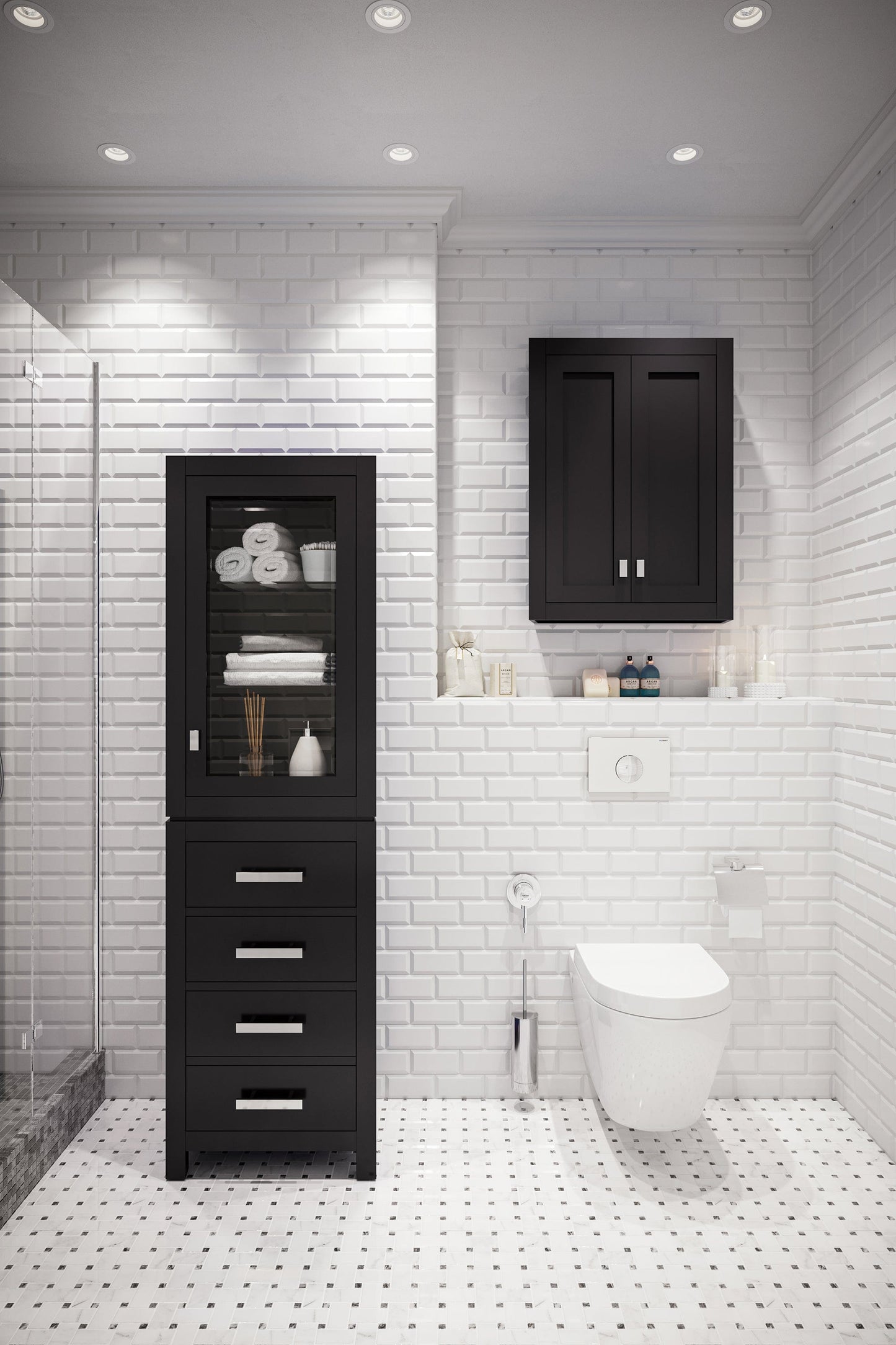 Water Creation MADISON-LC-E Madison Collection Linen Cabinet In Espresso