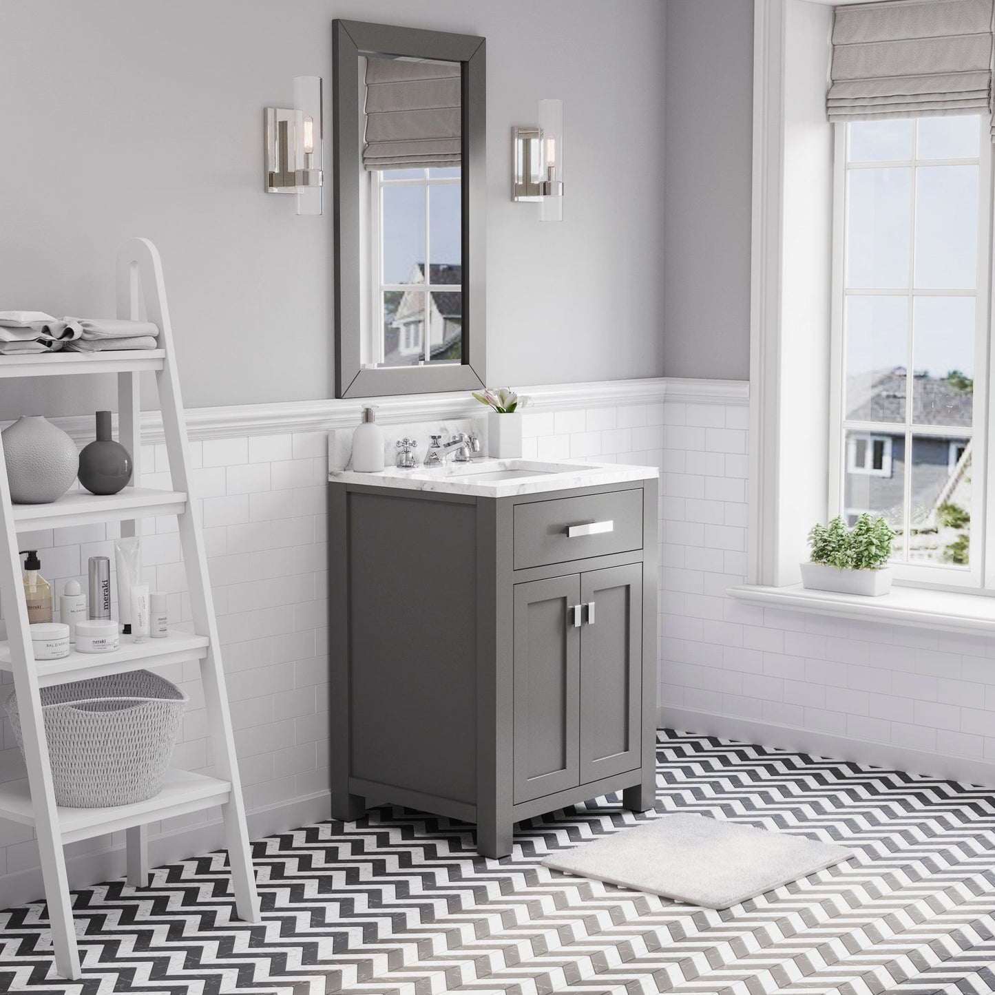 Water Creation MS24CW01CG-000000000 MADISON 24"W x 34"H Cashmere Gray Single-Sink Vanity (Vanity Only)