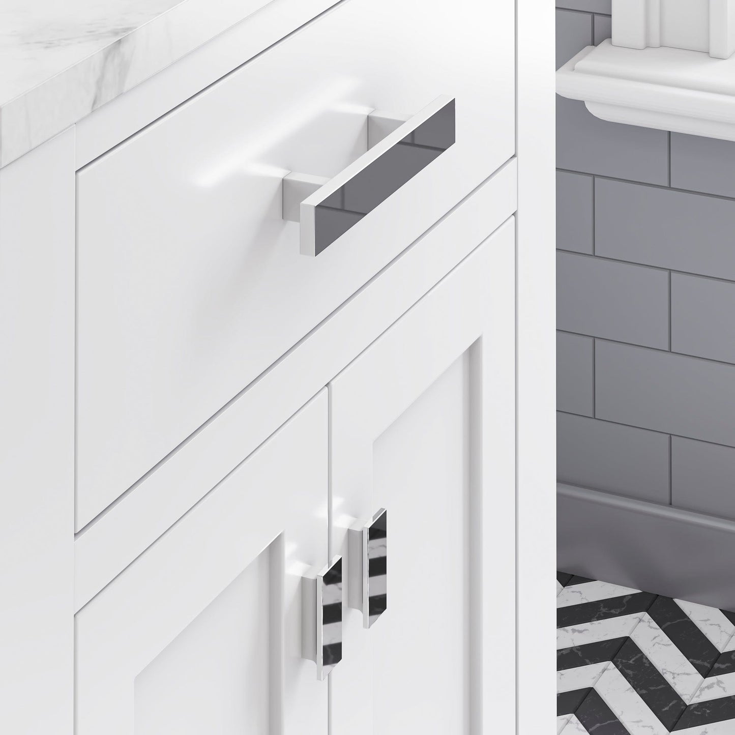 Water Creation MS24CW01PW-R21000000 MADISON 24"W x 34"H Pure White Single-Sink Vanity + Mirror