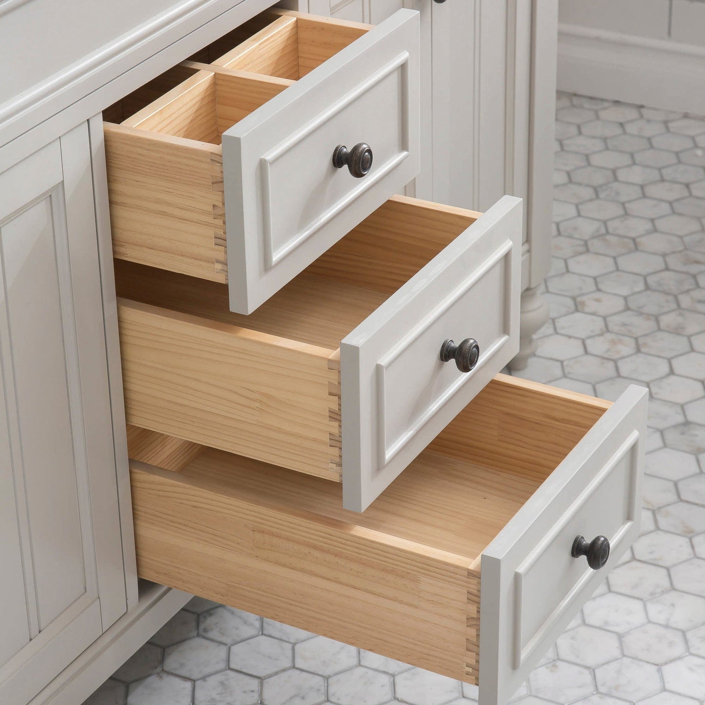 Water Creation PO60BL03EG-000000000 POTENZA 60"W x 34"H Earl Gray Double-Sink Vanity (Vanity Only)