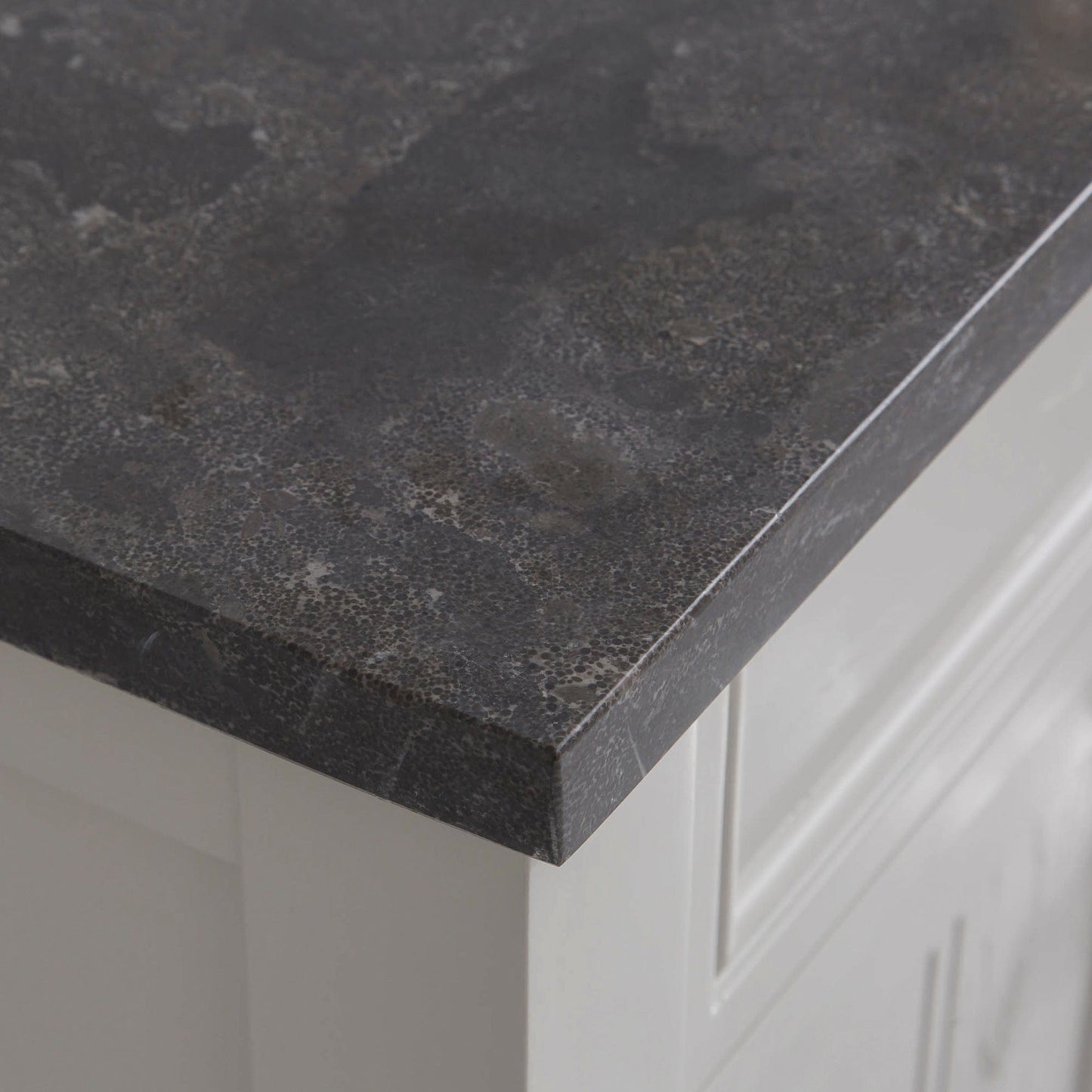 Water Creation PO60BL03EG-R21TL1203 POTENZA 60"W x 34"H Earl Gray Vanity with Blue Limestone Countertop + Faucets B & Mirror
