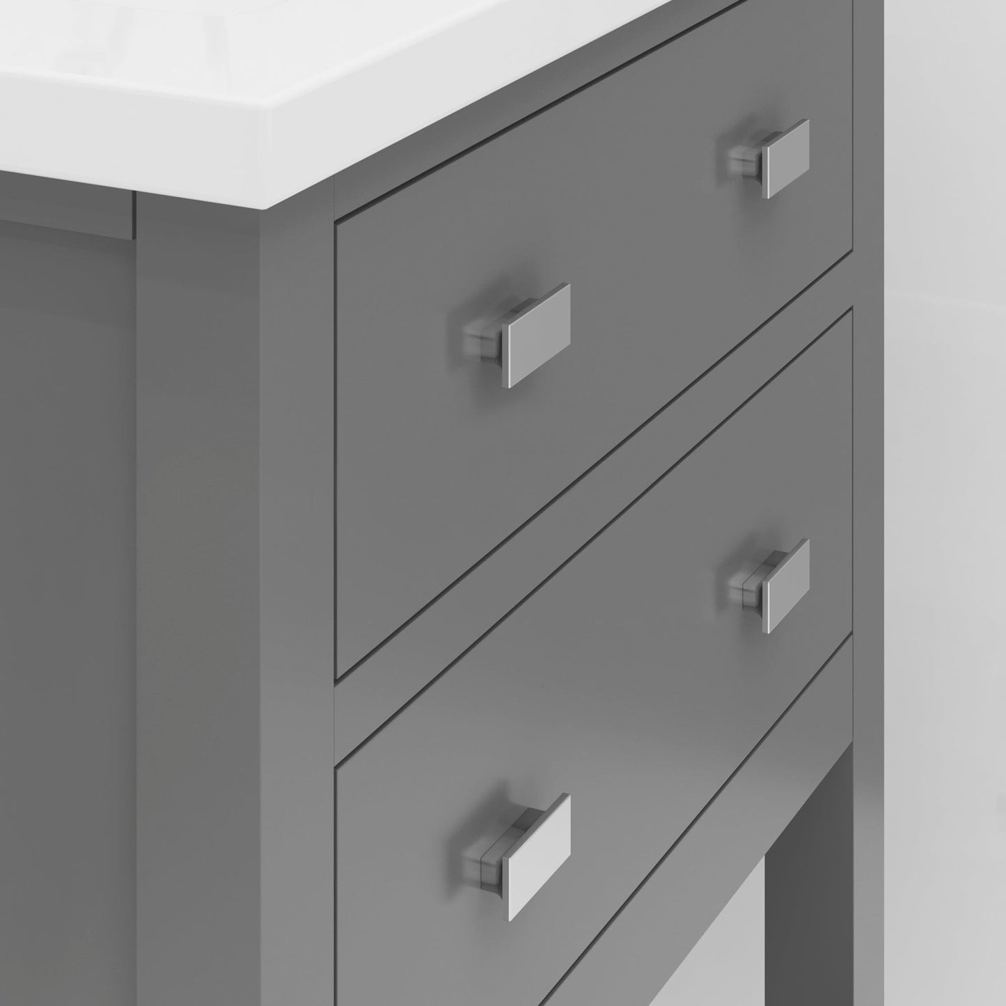 Water Creation VI24CR01CG-000NH0101 VIOLA 24"W x 34"H Cashmere Gray Integrated Ceramic Sink Vanity + Modern Single Faucet