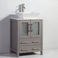 24 Inch Single Sink Bathroom Vanity in Gray with Marble Countertop - Vanity Art VA3124G