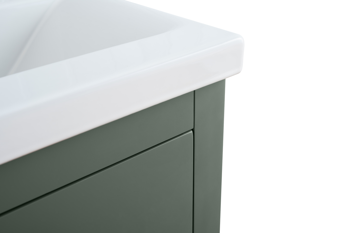 24 Inch Single Sink Bathroom Vanity in Vintage Green with Ceramic Top - Vanity Art VA9024-VG