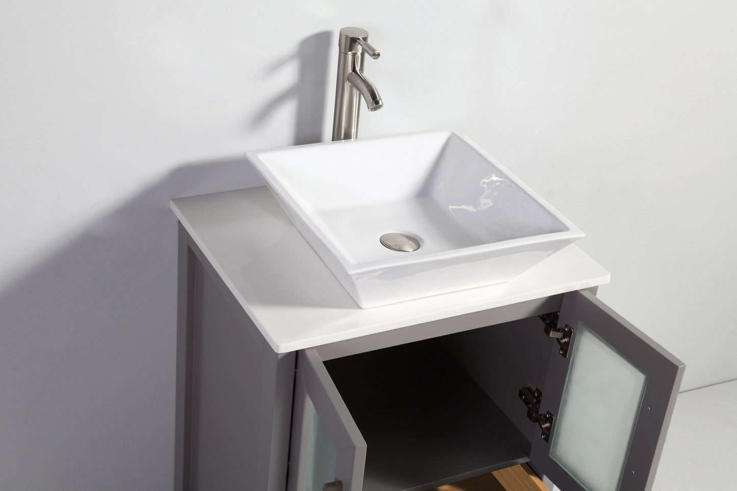 48 Inch Single Sink Bathroom Vanity in Gray with Marble Countertop - Vanity Art VA3124-48G