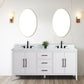 72 Inch Double Sink Bathroom Vanity in White with Marble Countertop - Vanity Art VA9072-DW