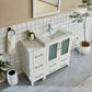 42 Inch Single Sink Bathroom Vanity in White with Ceramic Countertop - Vanity Art VA3030-42W