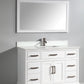 60 Inch Single Sink Bathroom Vanity in White with White Marble Countertop - Vanity Art VA1060SW